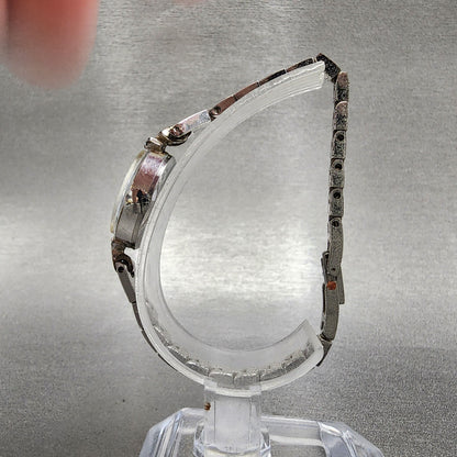 Seiko Solar Watch Women 15mm White Dial Silver Tone Manual 107840 Runs6