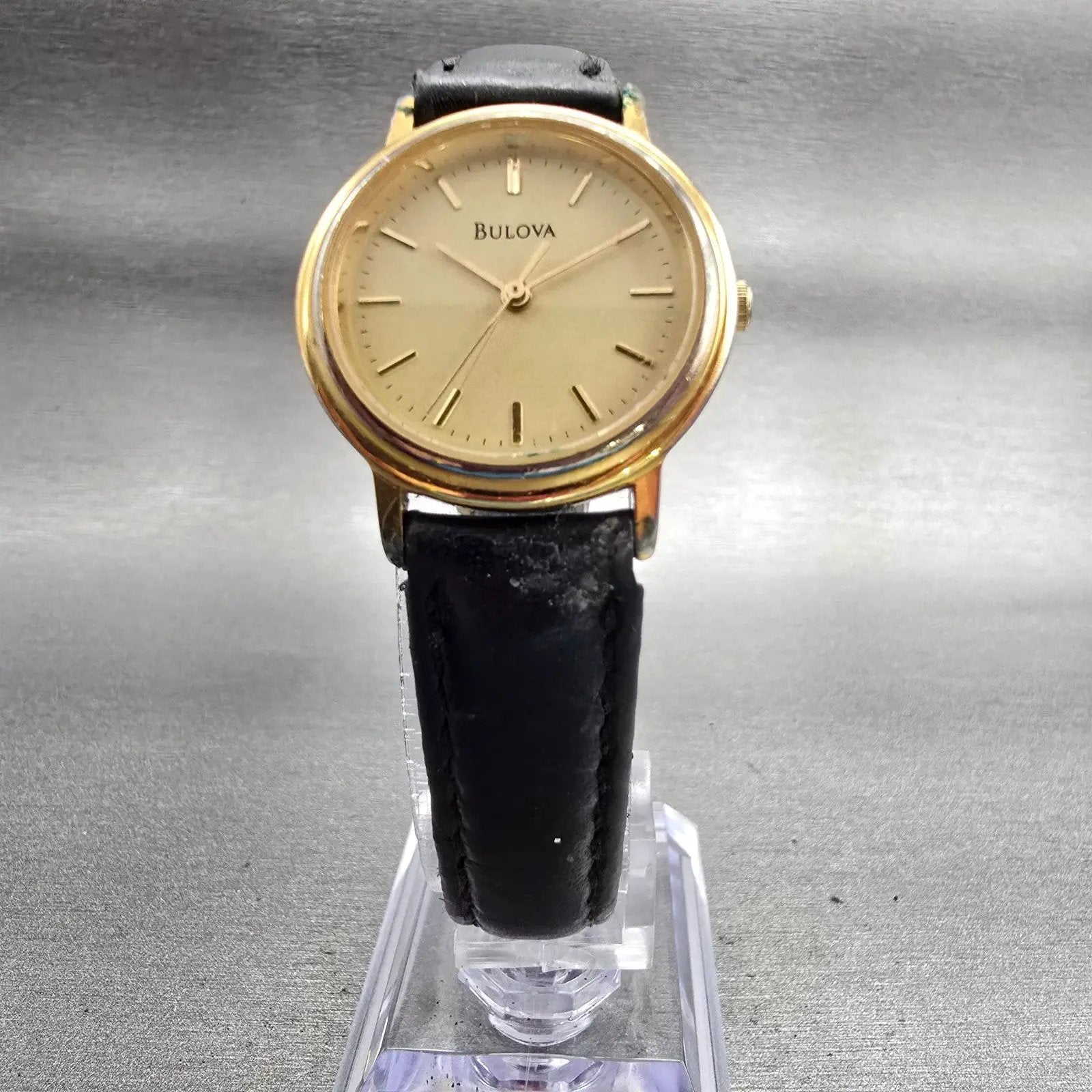 Bulova Watch Women 26mm Champagne Dial Gold Tone Round Vintage New Battery D5