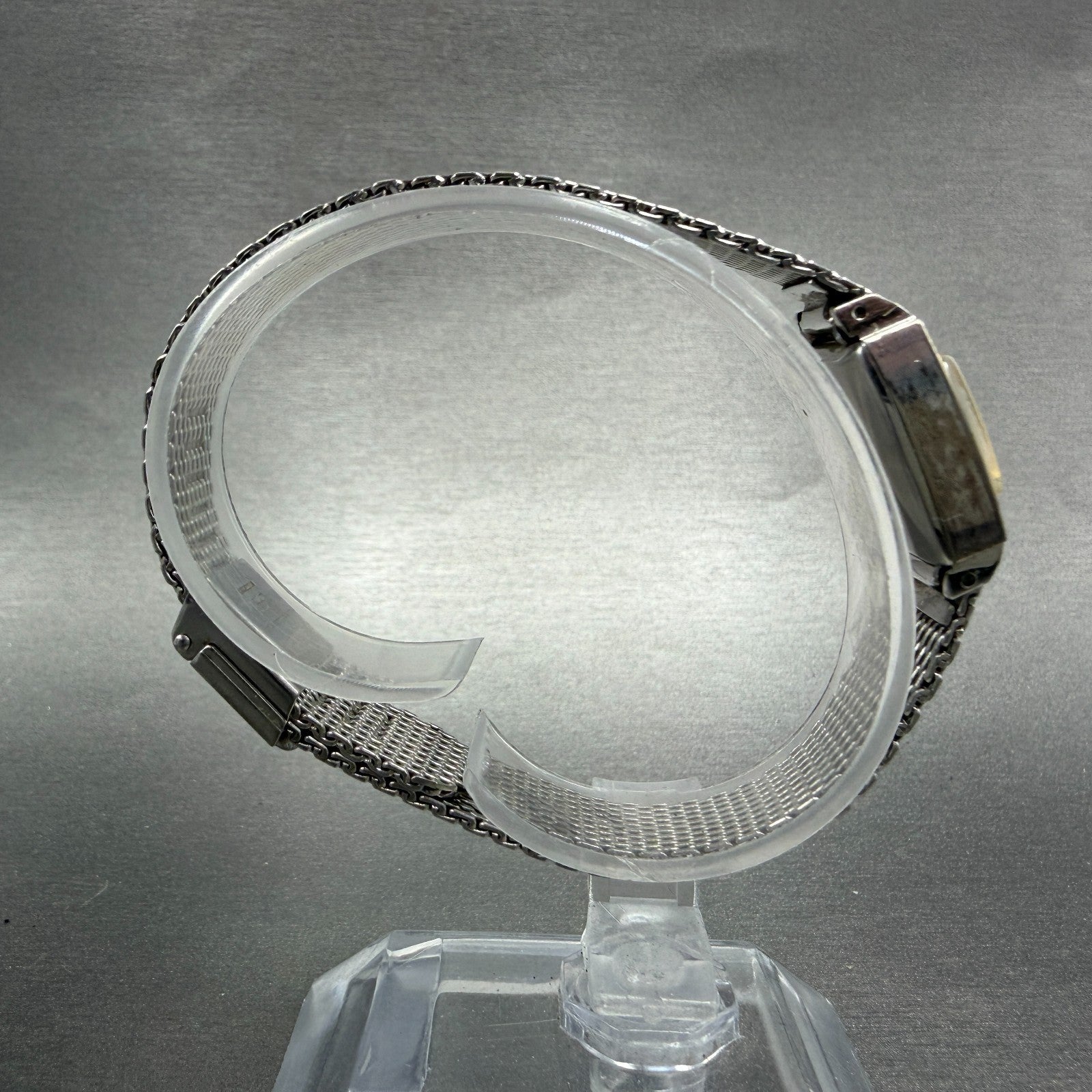 Seiko Watch Women 20mm Silver Dial Silver Tone Manual Rectangle 10-3700 Runs VTG8