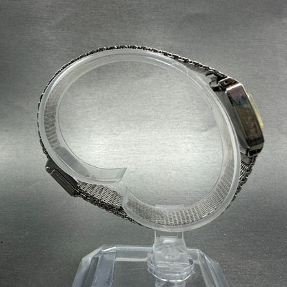 Seiko Watch Women 20mm Silver Dial Silver Tone Manual Rectangle 10-3700 Runs VTG8