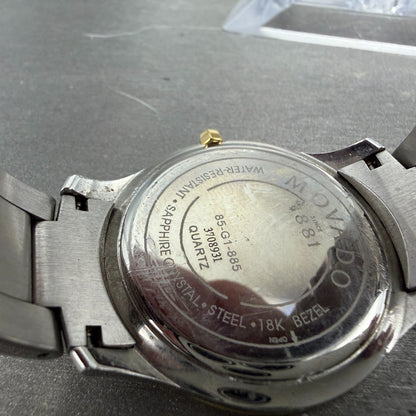 Movado Museum watch Men 35mm Black Dial Two Tone Round 85-G1-885 New Battery9