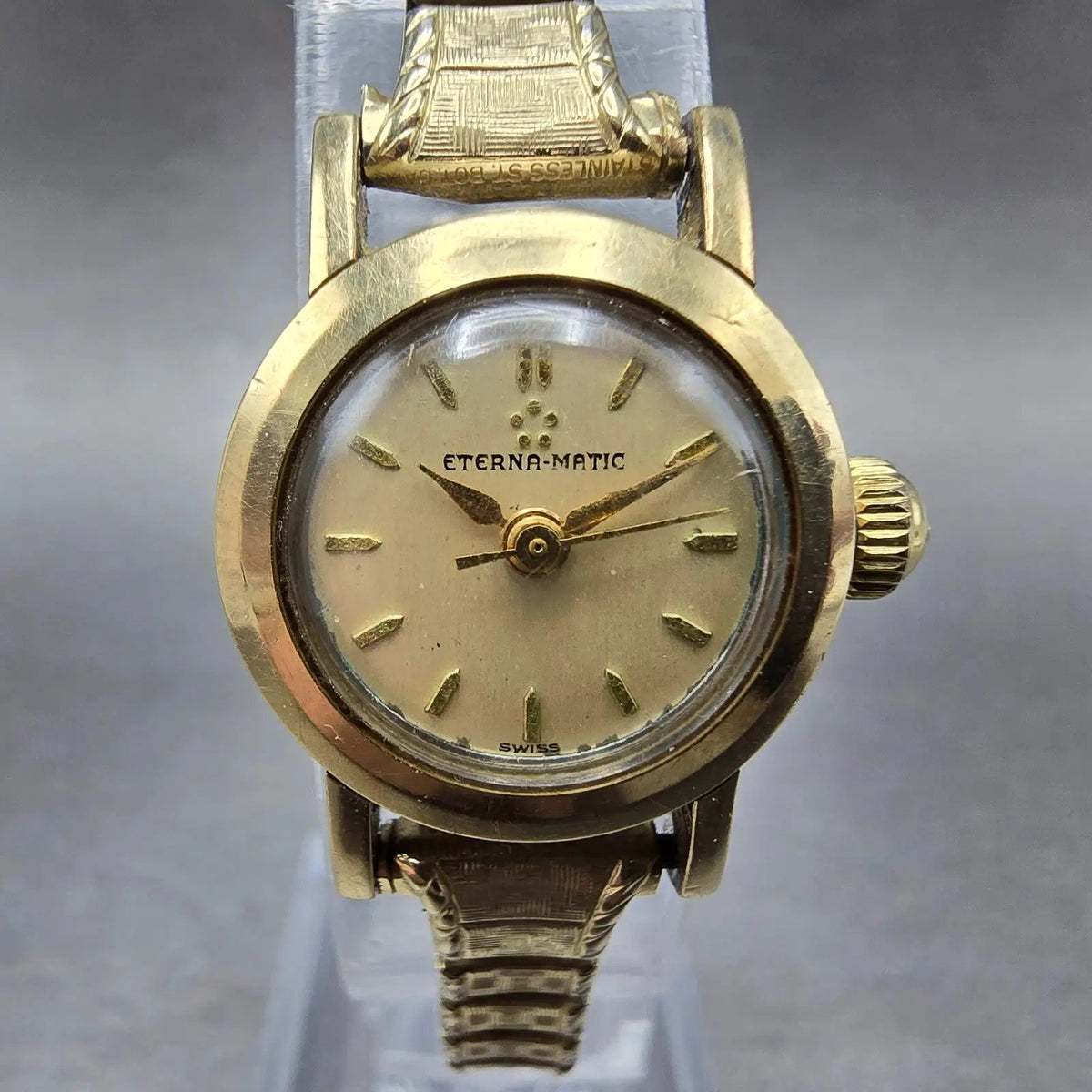 Eterna Matic Watch Women 19mm Cream Dial Two Tone Round Automatic Works VTG0