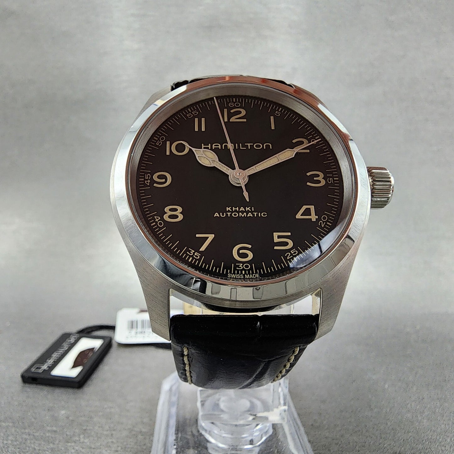 Hamilton Khaki Field Murph Watch Men 38mm Black Dial Steel Automatic H704057305