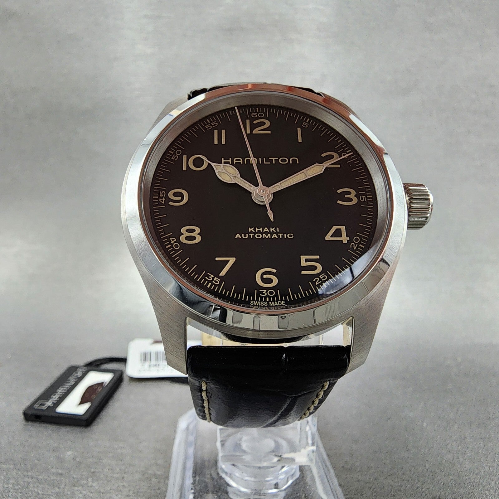 Hamilton Khaki Field Murph Watch Men 38mm Black Dial Steel Automatic H704057305