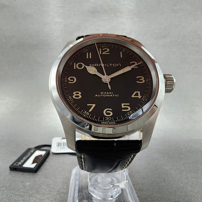 Hamilton Khaki Field Murph Watch Men 38mm Black Dial Steel Automatic H704057305
