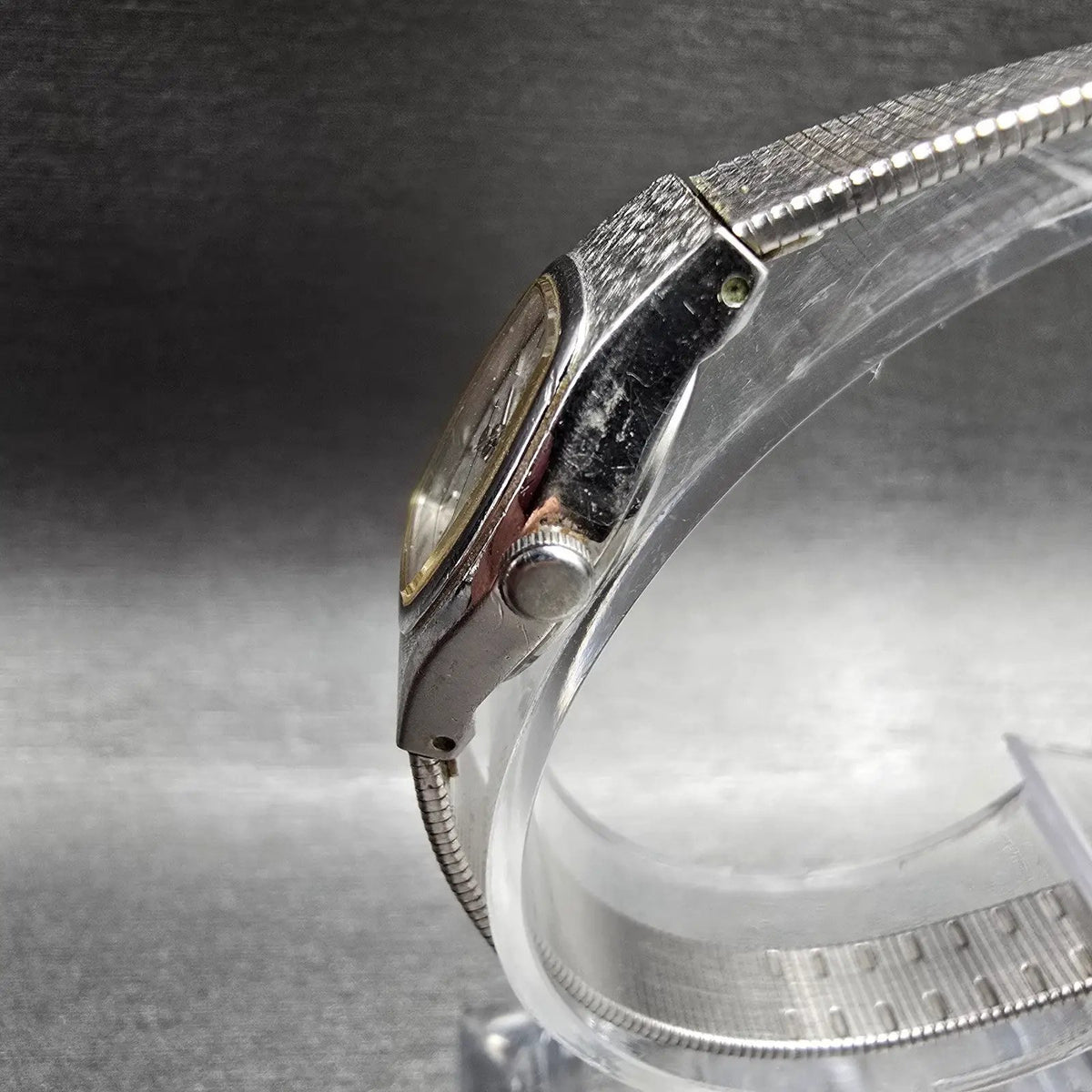 Seiko Watch Women 16mm Silver Dial Silver Hexagon 2C21-5149 New Battery VTG JP4