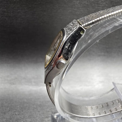 Seiko Watch Women 16mm Silver Dial Silver Hexagon 2C21-5149 New Battery VTG JP4