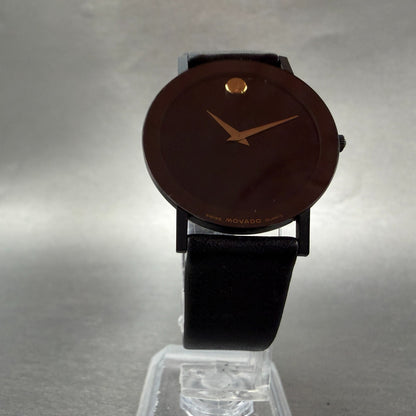Movado Museum Watch Men 31mm Black Dial Black Tone Round 87-40-882N New Battery5