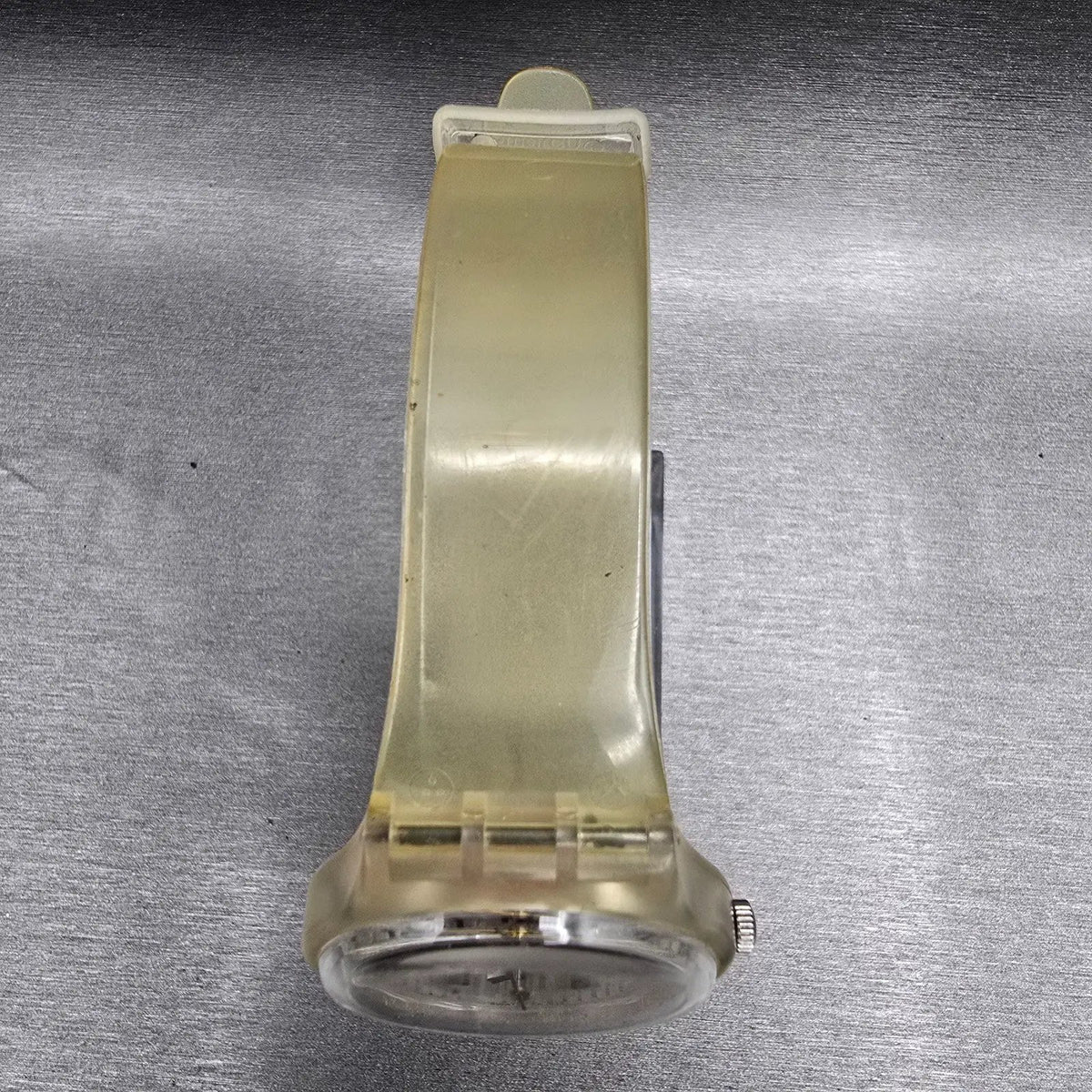Swatch Transparent Watch Men 34mm Skeleton Dial Clear Case Round GK209 New Batt4