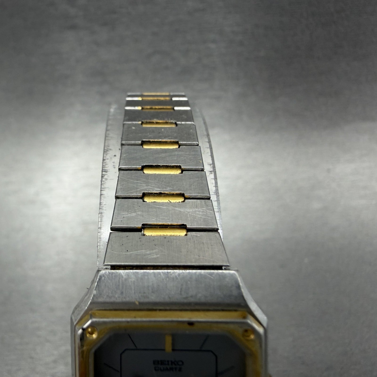 Seiko Tank Watch Women 20mm Silver Dial Two Tone Rectangle 14285089 New Battery4