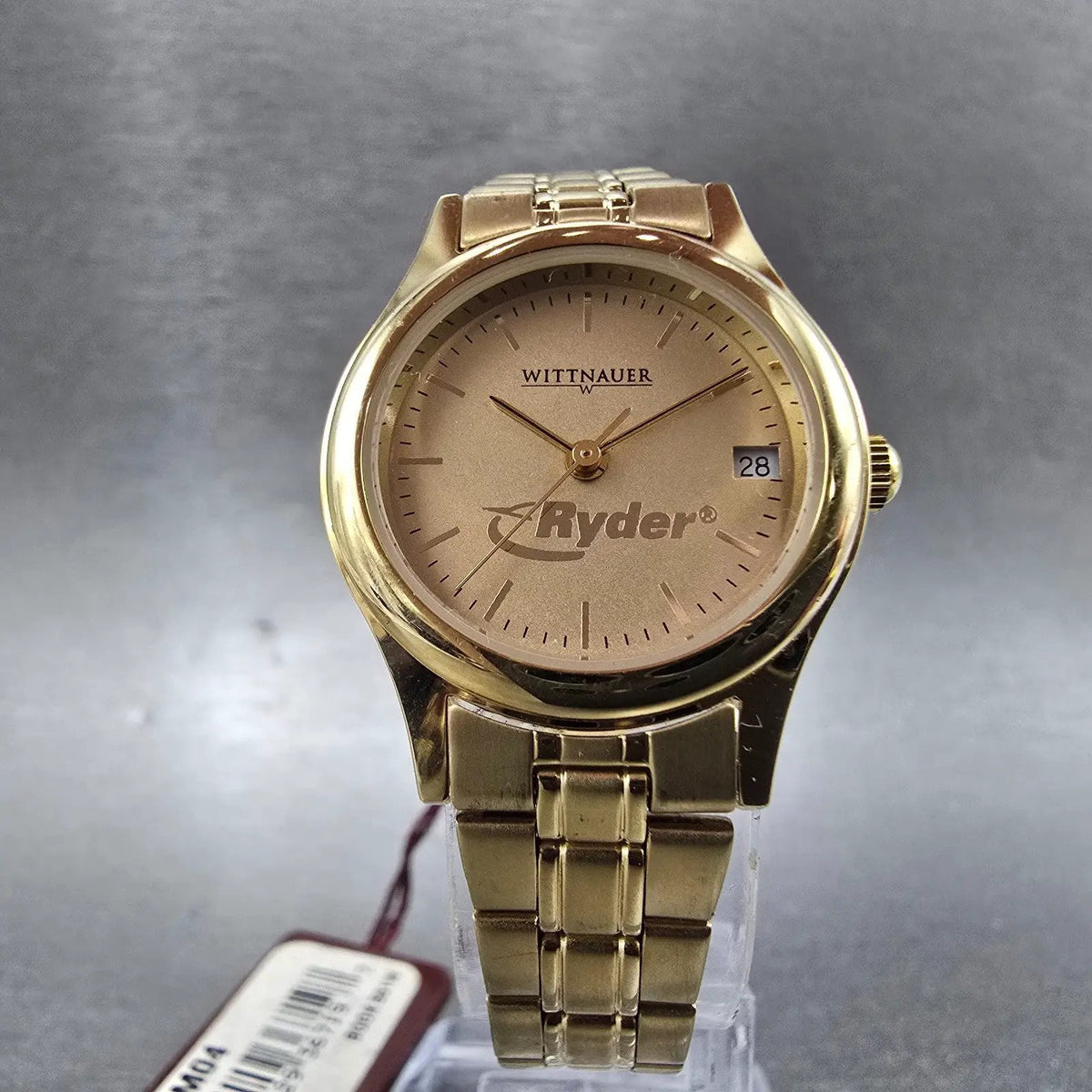 Wittnauer Watch Women 25mm Gold Dial Gold Tone Date Round 15M04 New Battery5