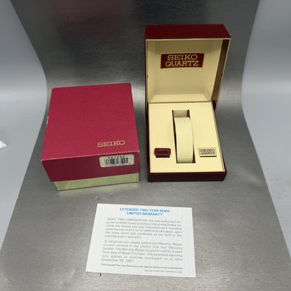 Seiko Watch Women 19mm White Dial Gold Tone Round V4010099 New Batt NOS W/Box14