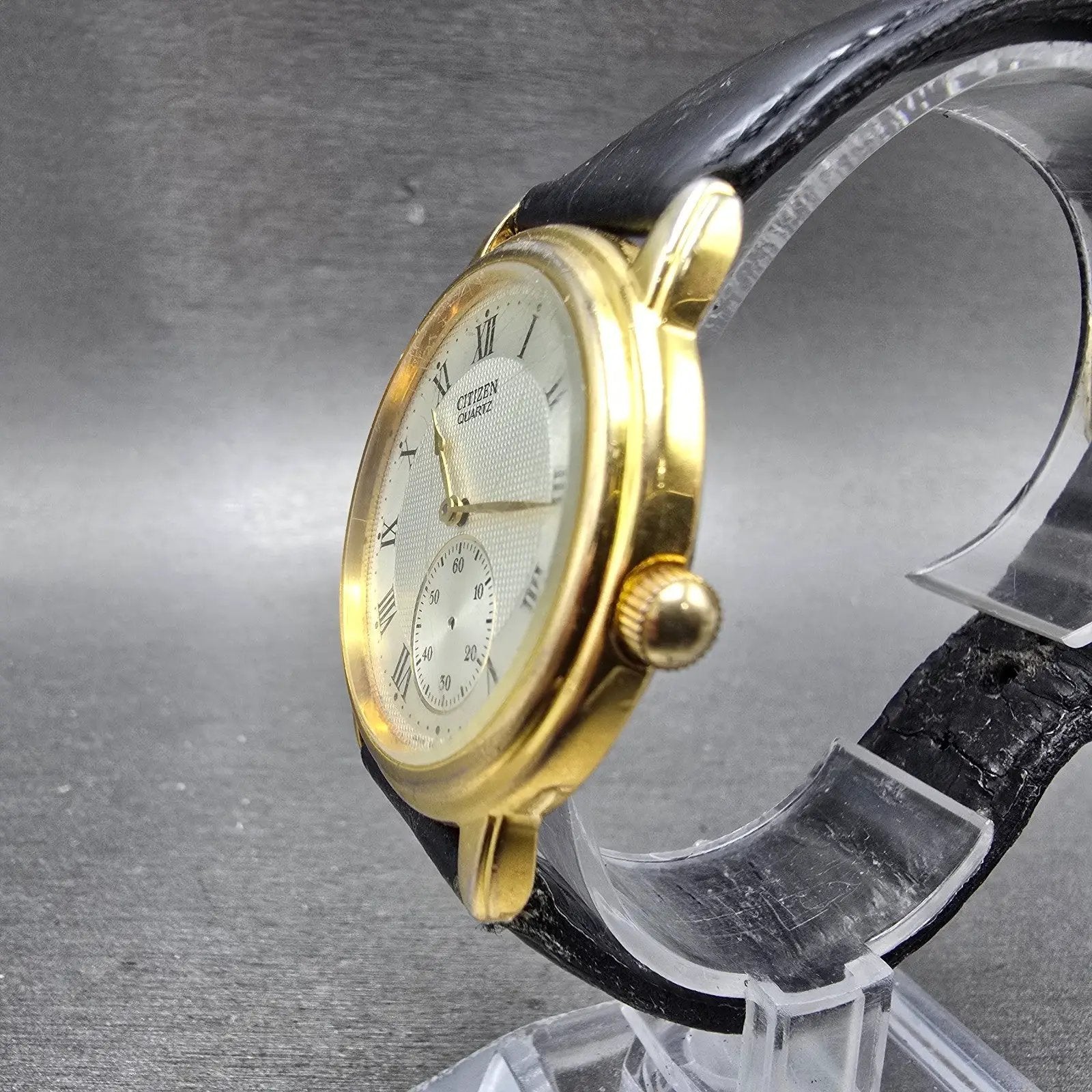 Citizen Watch Men 36mm Silver Dial Gold Tone Round READ!!!! 6045-G13648 New Batt2