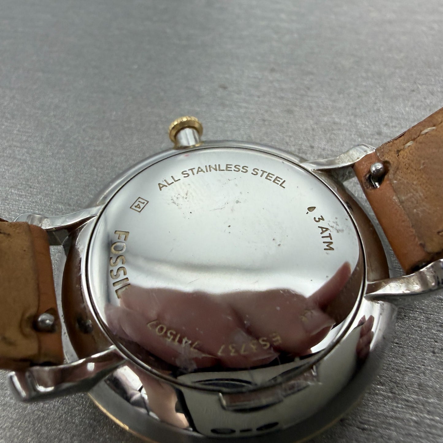 Fossil Jacqueline Watch Women 36mm White Dial Two Tone Date Round ES3737 Newbatt9