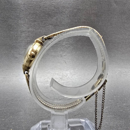 Hamilton Watch Women 18mm Cream Dial 10K Gold Filled Round Manual Wind Runs VTG7