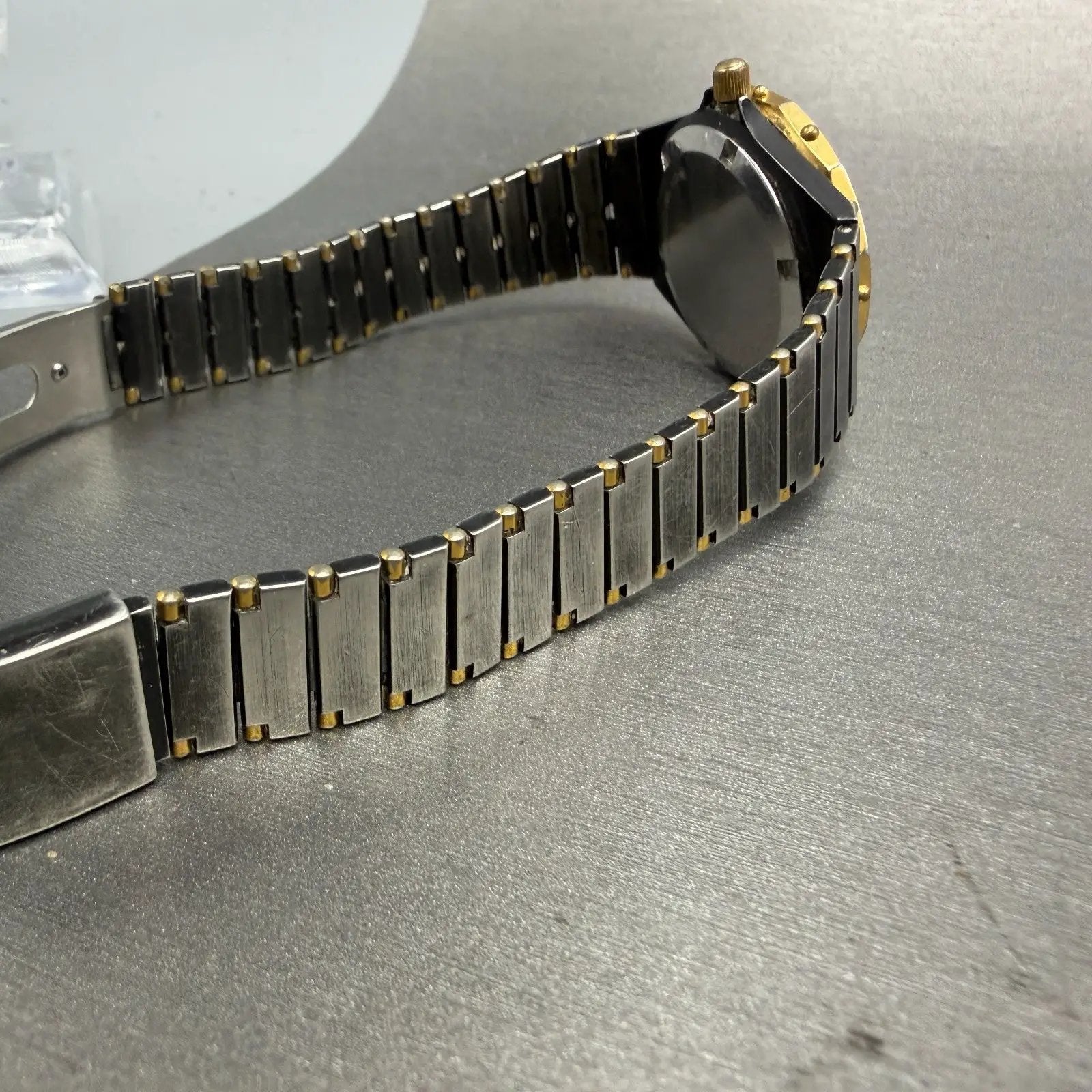 Bulova Marine Star Watch Men 33mm Black Dial Black & Gold Tone Date READ! NewBat10