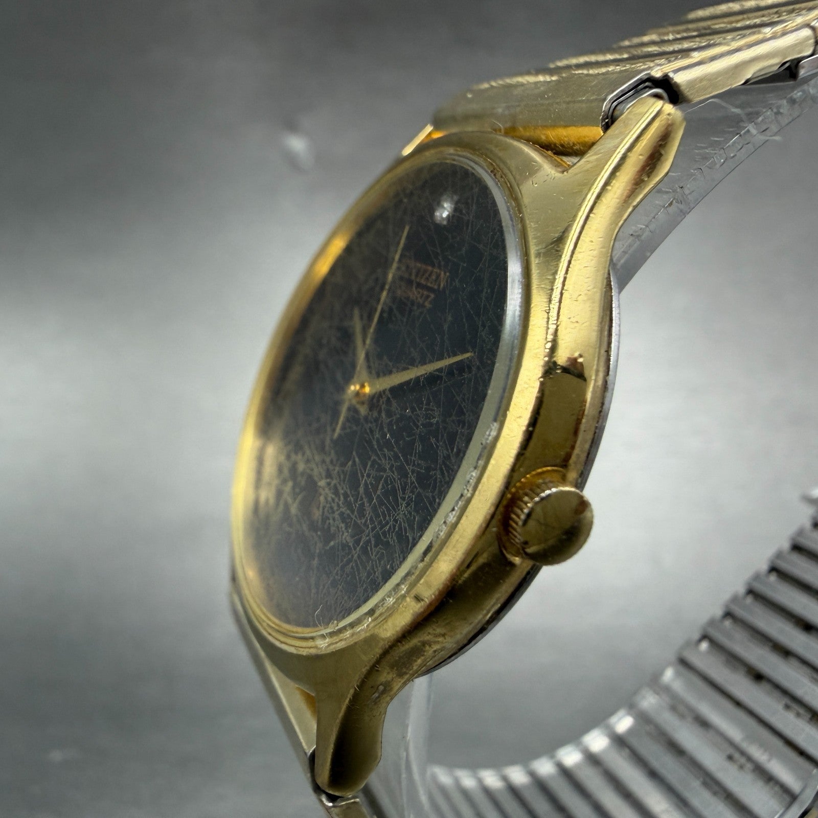 Citizen CQ Watch Men 32mm Black Dial Gold Tone Round 6031-K02716 New battery2