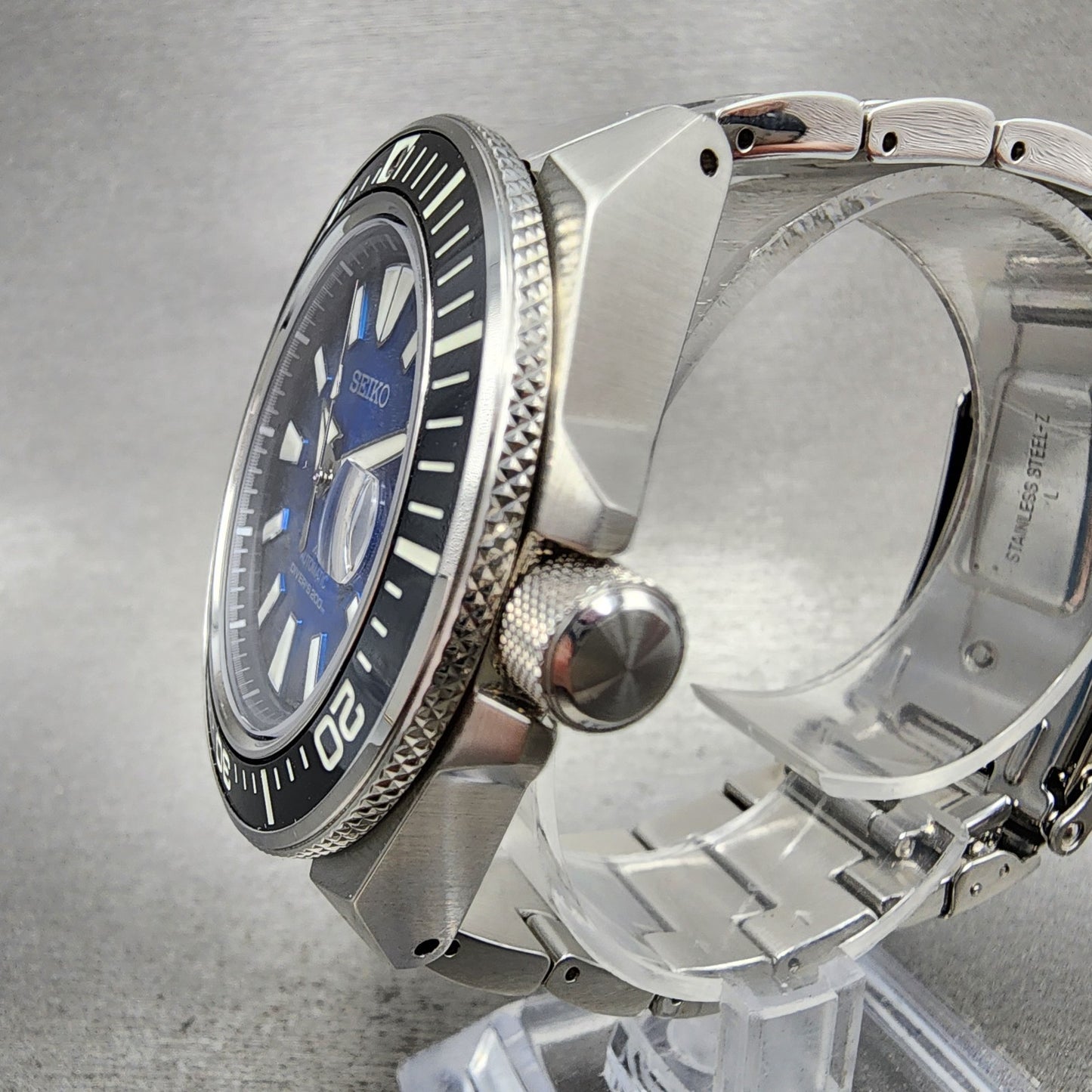Seiko Prospex Save The Ocean Samurai Watch Men 44mm Blue Dial Steel Date Auto3
