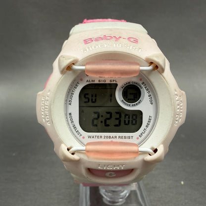 Casio Baby-G Watch Women 42mm Digital White Pink Alarm Chrono BG-530 New Battery0
