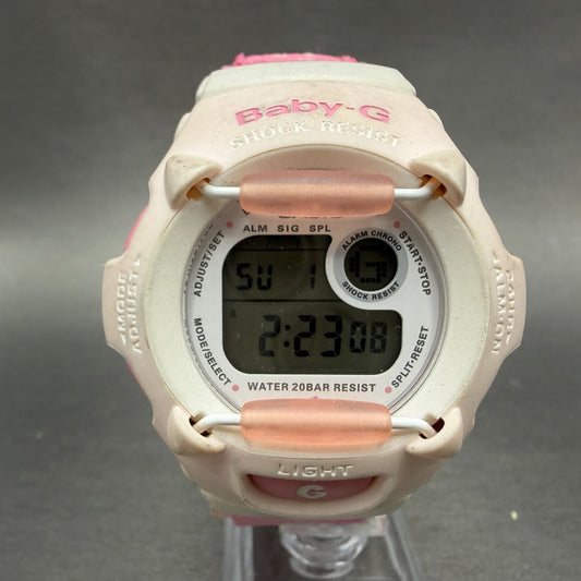 Casio Baby-G Watch Women 42mm Digital White Pink Alarm Chrono BG-530 New Battery0