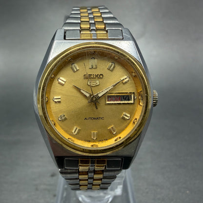 Seiko 5 Automatic Watch Women 25mm Champagne Dial Two Tone Daydate 4206-0460 Run0