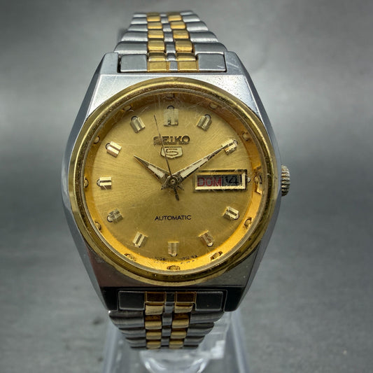 Seiko 5 Automatic Watch Women 25mm Champagne Dial Two Tone Daydate 4206-0460 Run0