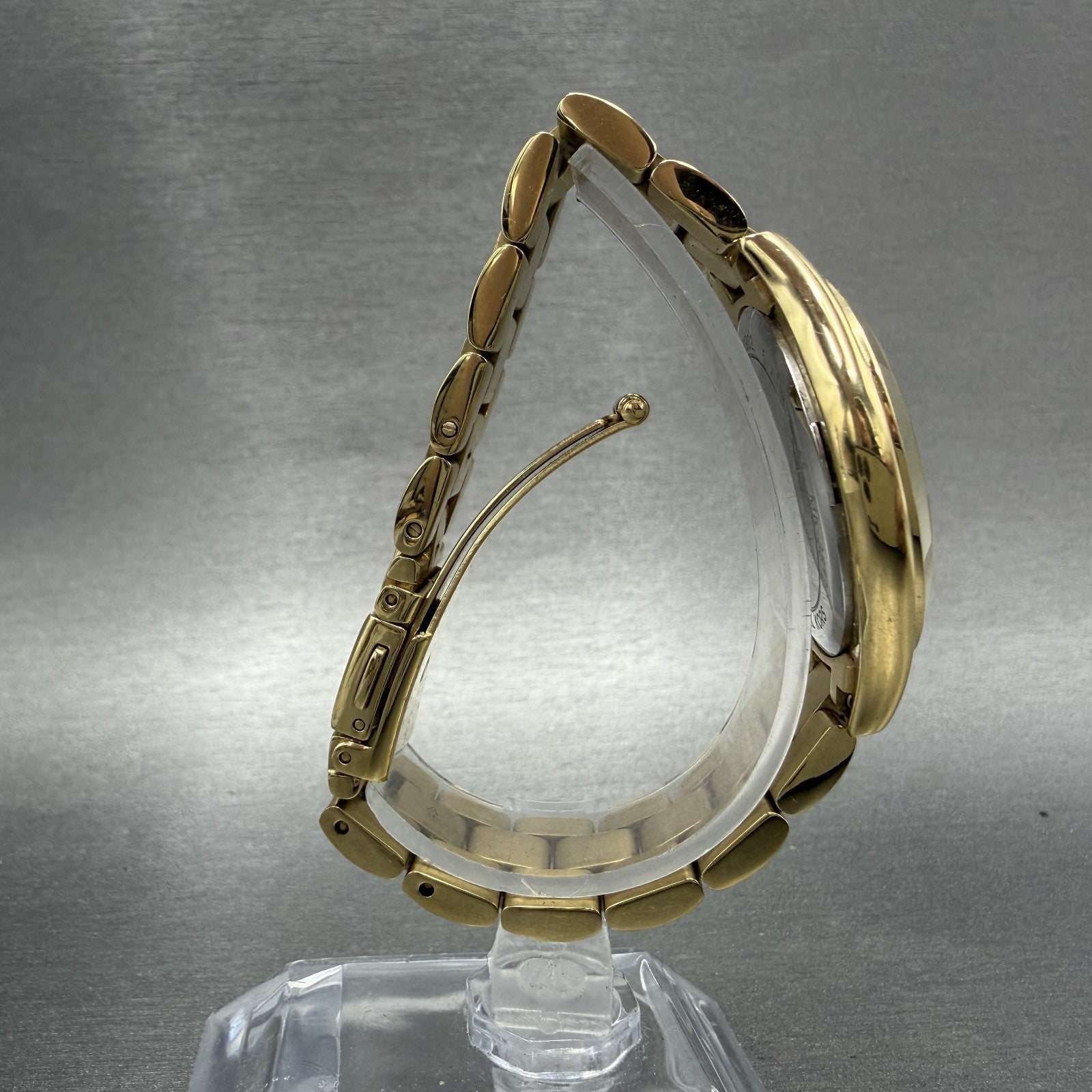 Michael Kors Slim Runway Watch Women 34mm Gold Dial Gold Tone Round New Battery8