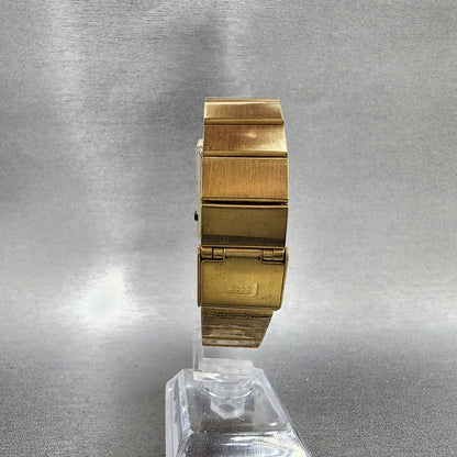 Casio Futurist Watch Women 21mm Digital Black Dial Gold Tone Rectangle New Batt7