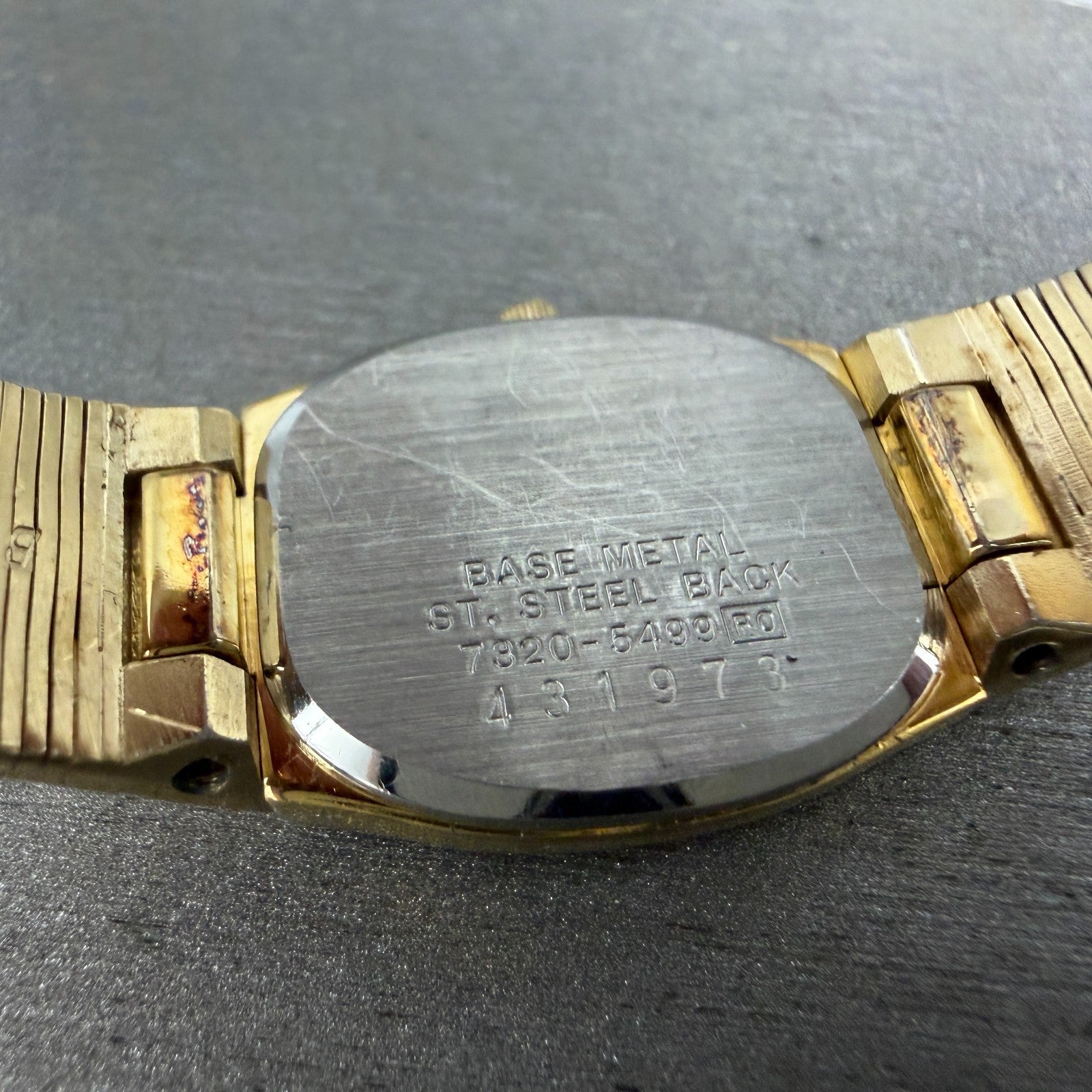 Seiko Watch Women 18mm Champagne Dial Gold Tone Rectangle 7320-5499 New Battery9