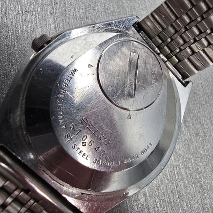 Seiko Grand Quartz Watch Men 36mm Silver Dial Silver Daydate 4842-8041 New Batt10