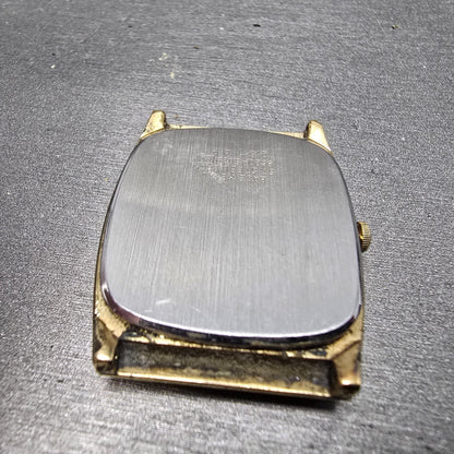Seiko Tank Watch Men 28mm Champagne Dial Gold Tone Rectangle 8620-5029 PARTS VTG10