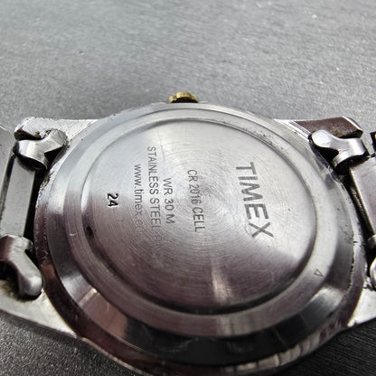 Timex Watch Men 36mm Silver Dial Two Tone Daydate Round T2M935 new Battery9