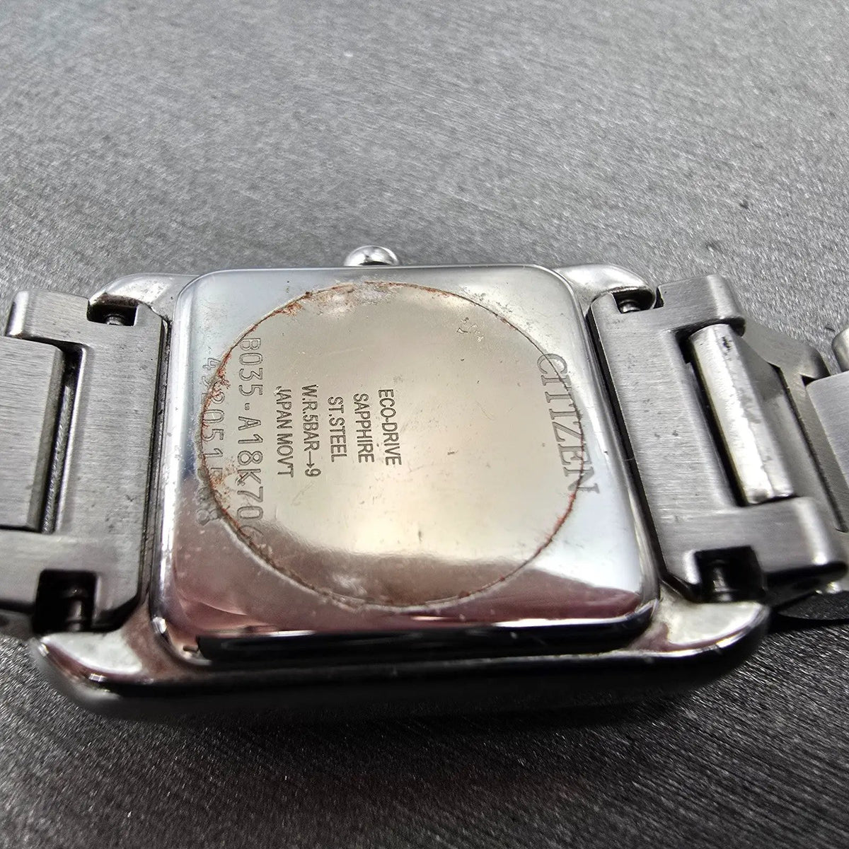 Citizen Bianca Eco-Drive Tank Watch Women 22mm MOP Dial Steel Rectangle Runs9