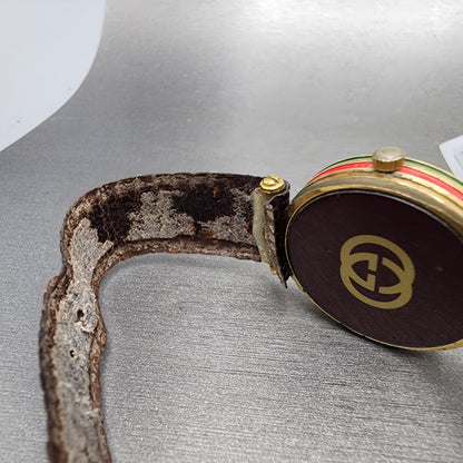 Gucci 2000M Watch Men 30mm Cream Dial Gold Plated Round Vintage PARTS11