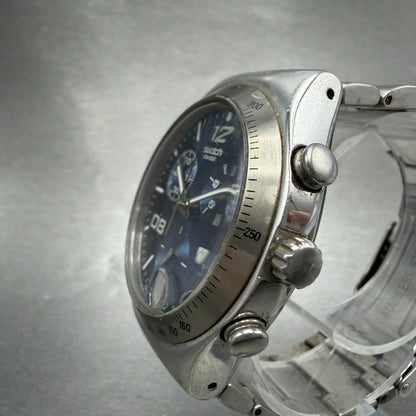 Swatch irony Chrono Blustery Watch Men 40mm Blue Dial Steel Date YCS438G NewBat2