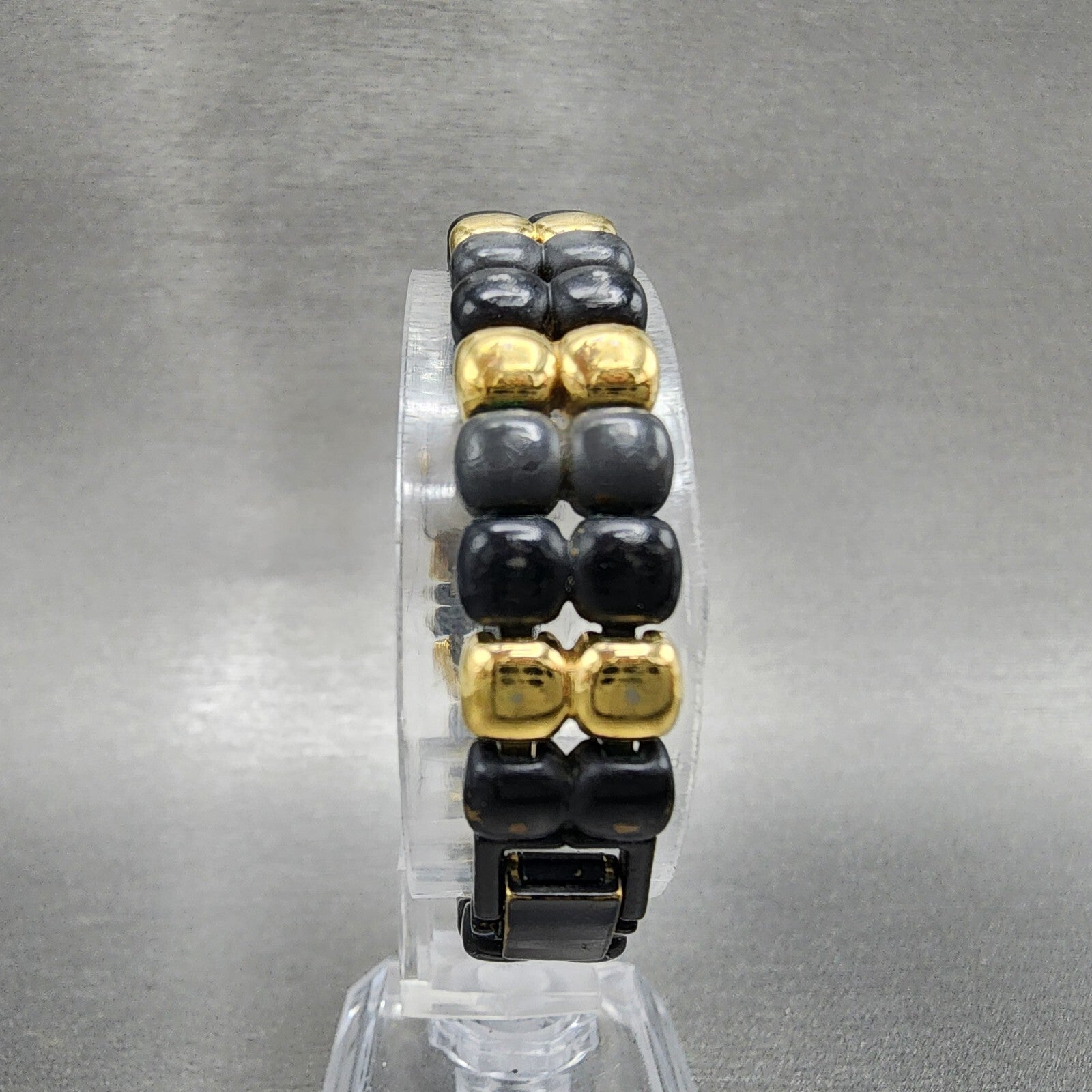 VTG Seiko Watch Women 14mm Black Dial Black Tone Rectangle 1E205540 New Battery7