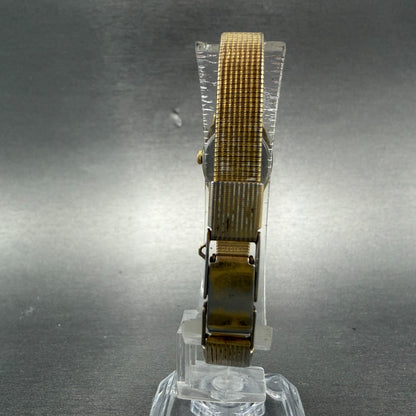 Seiko Watch Women 16mm Champagne Dial Gold Tone Rectangle 2c20-5569 New Battery7