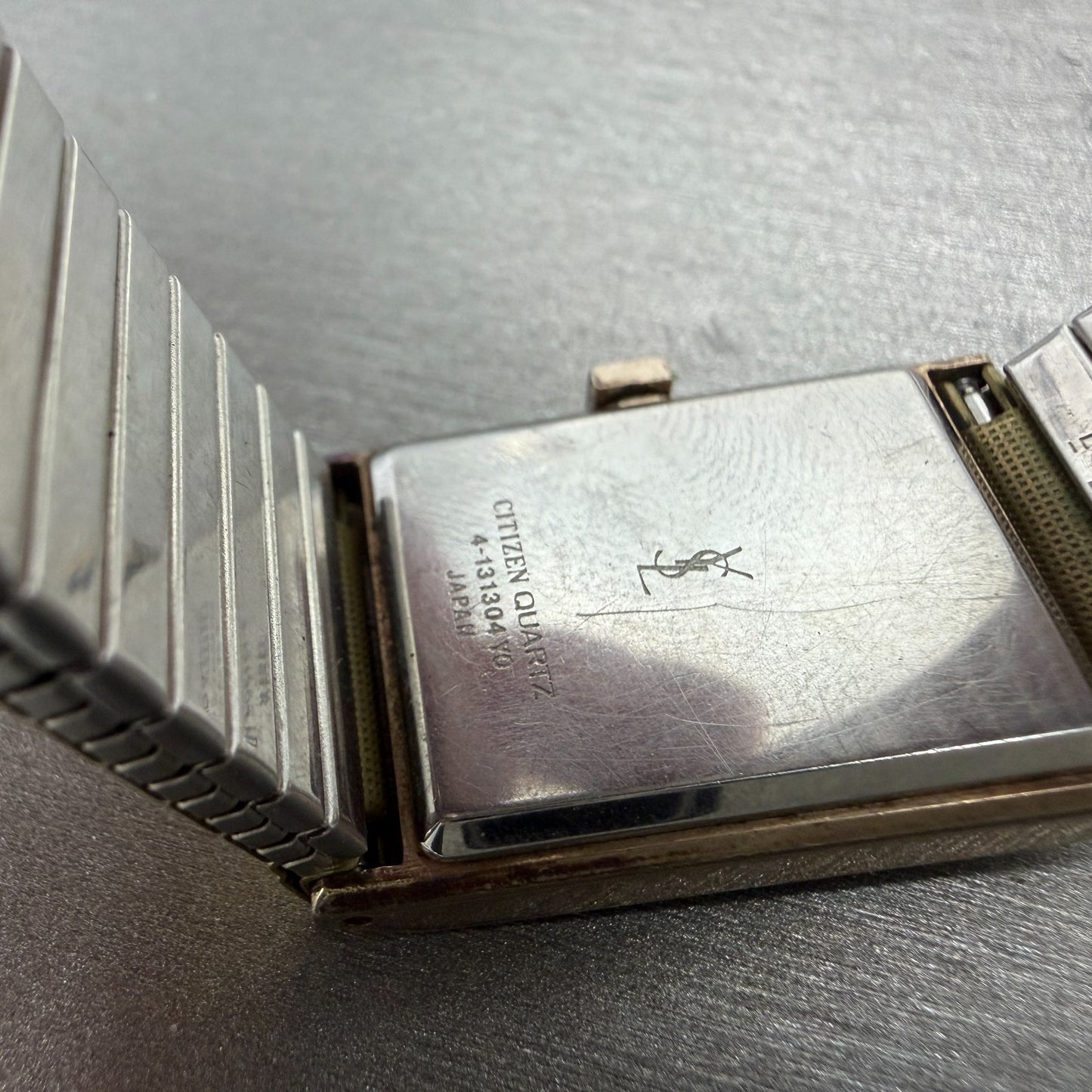 Yves Saint Laurent Tank Watch Women 21mm Brown Dial Gold Tone Rectangle PARTS12