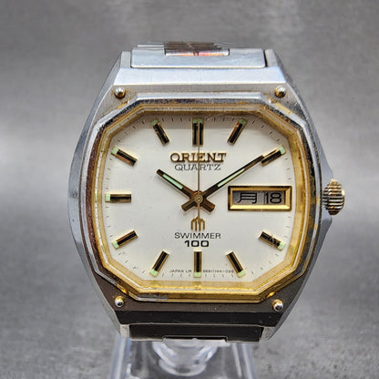 Orient Swimmer 100 Watch men 36mm White Dial Two Tone Daydate  PARTS0