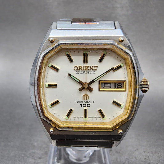 Orient Swimmer 100 Watch men 36mm White Dial Two Tone Daydate  PARTS0