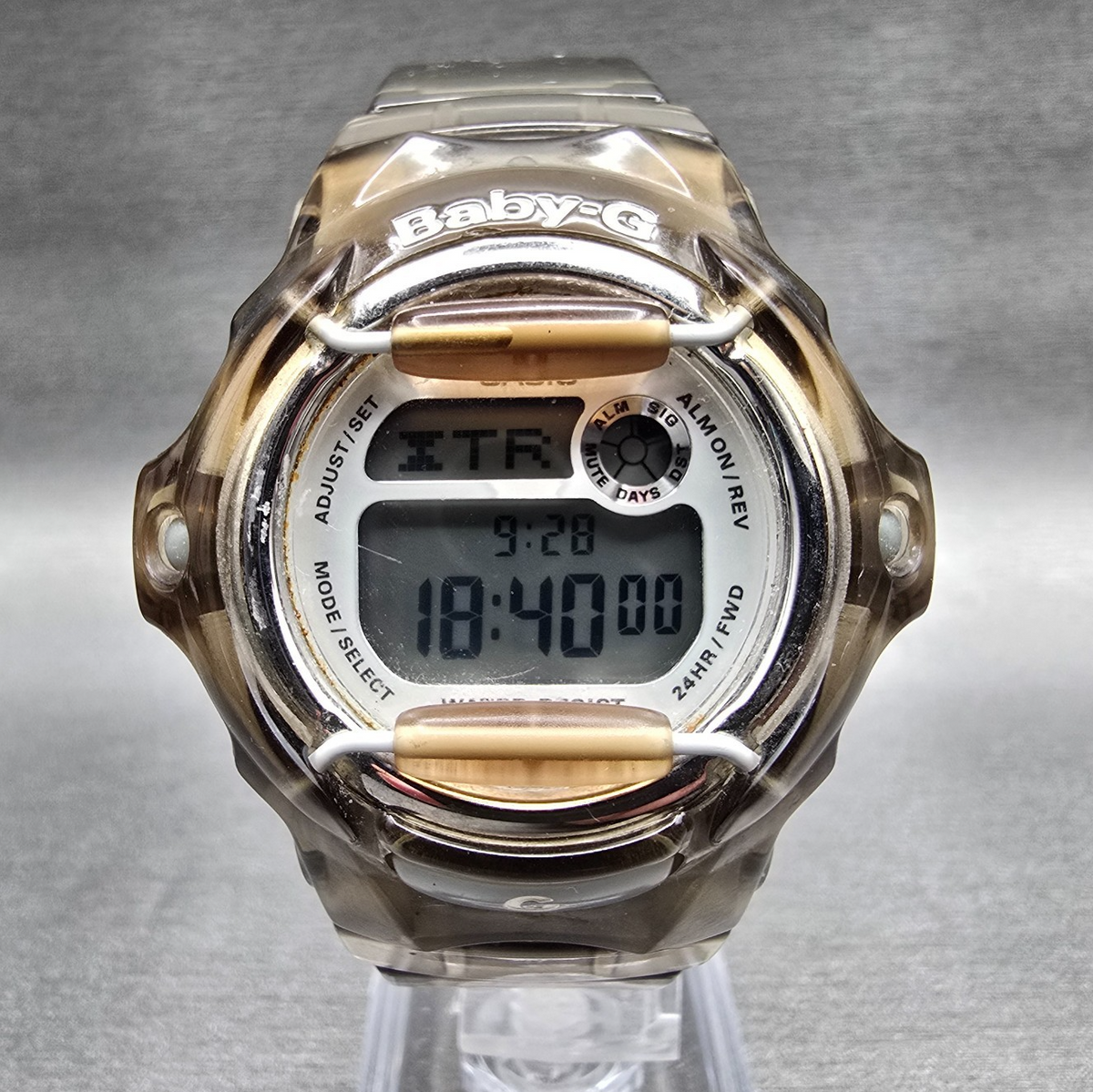 Casio Baby-G BG-169R Watch Women 44mm Gray Chronograph Alarm Round New Battery0