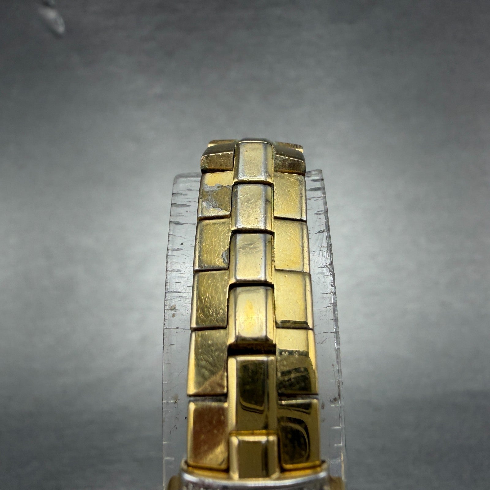Seiko Lassale Tank Watch Women 13mm Blue Dial Gold Tone 2E20-6899 New Battery AB4