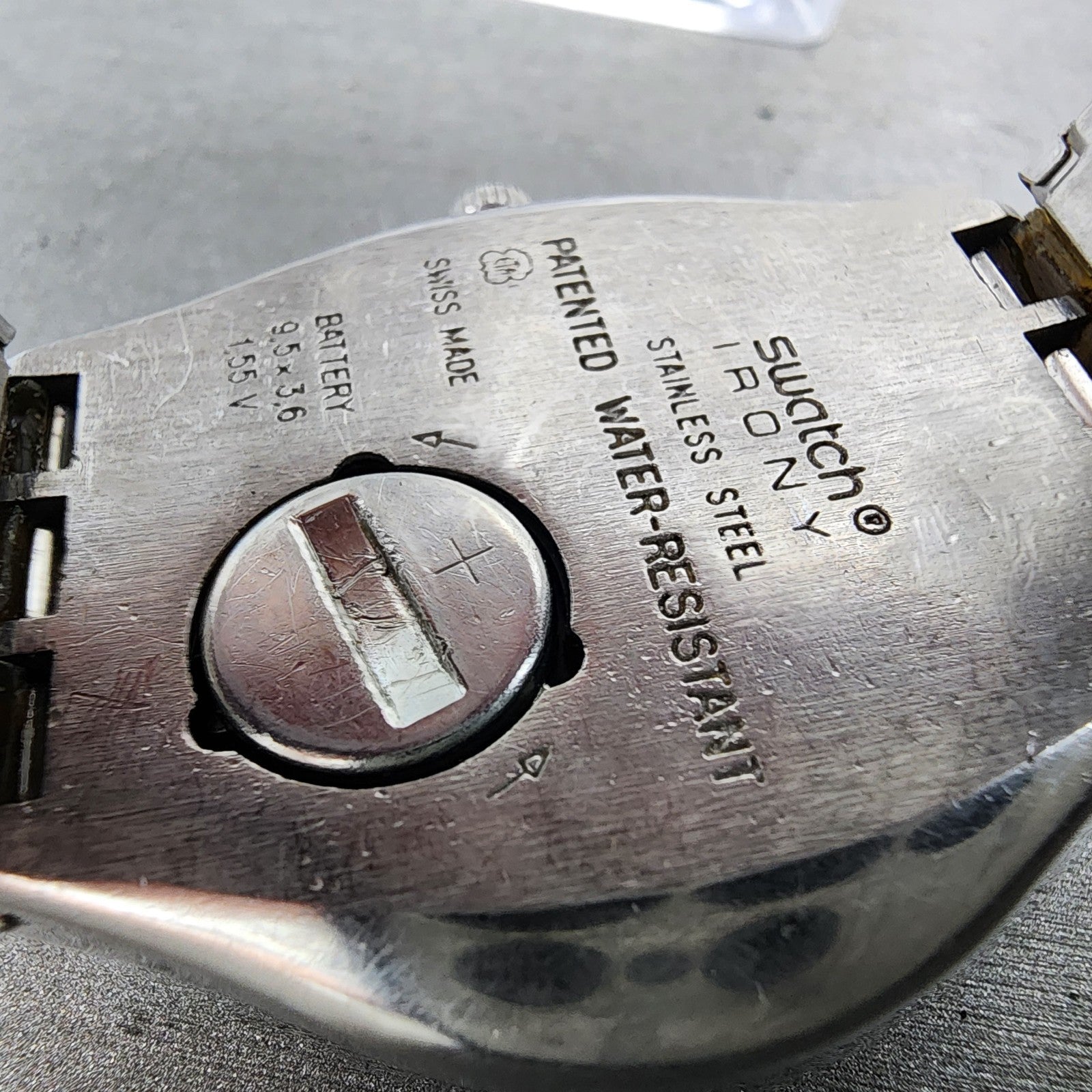 Swatch Irony Happy Joe Watch Men 37mm Gray Dial Steel Date Round New Battery NG19