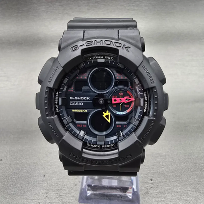 Casio G-Shock GA-140BMC Watch Men 51mm Black Dial Black Chrono Alarm New Battery0