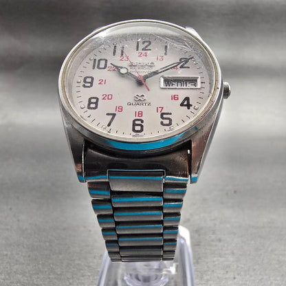 Seiko SQ Railroad Approved Watch Men 34mm White Dial Daydate 8223-8049 New Batt5