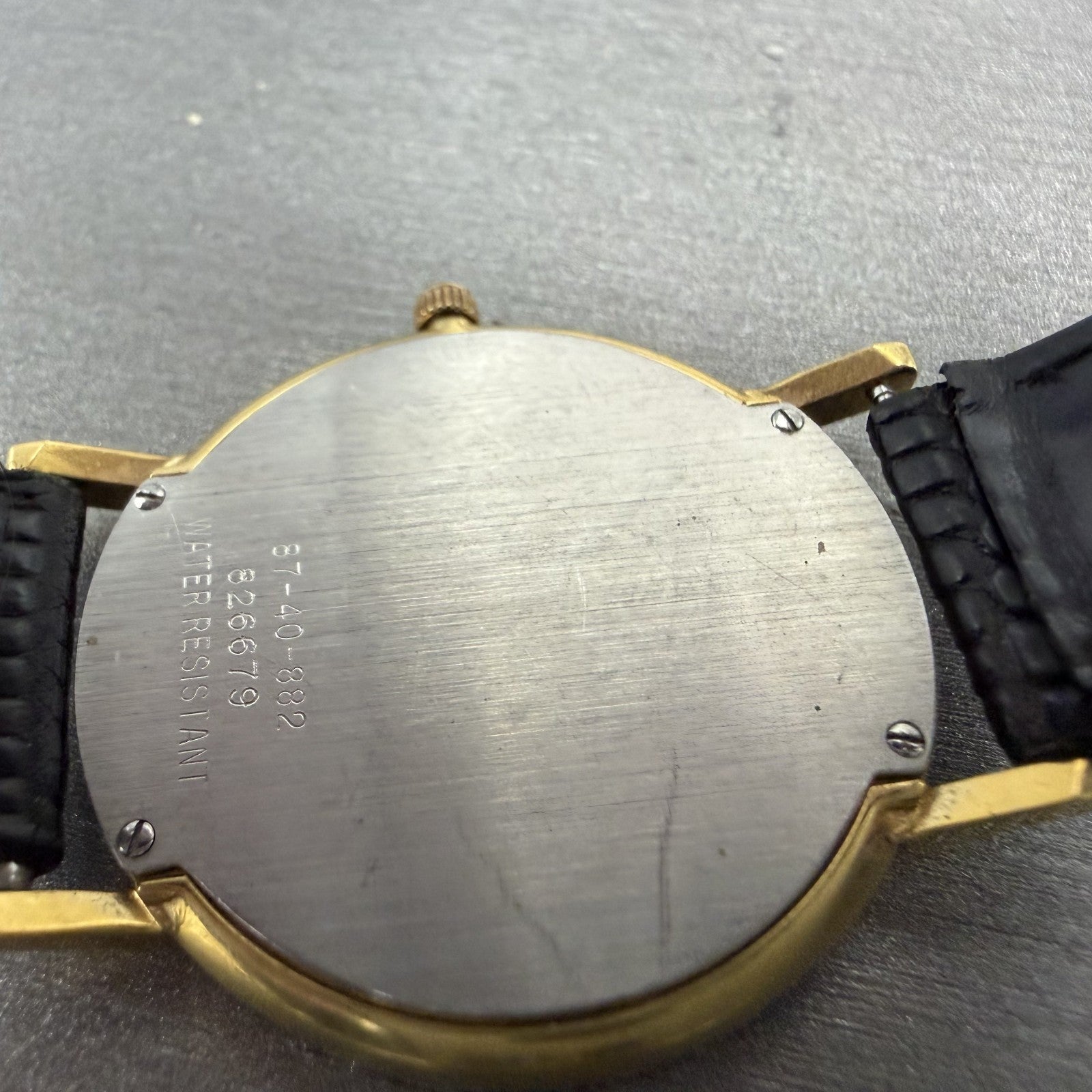 Movado Museum Watch Men 31mm Black Dial Gold Tone Round 8740882 New Battery9