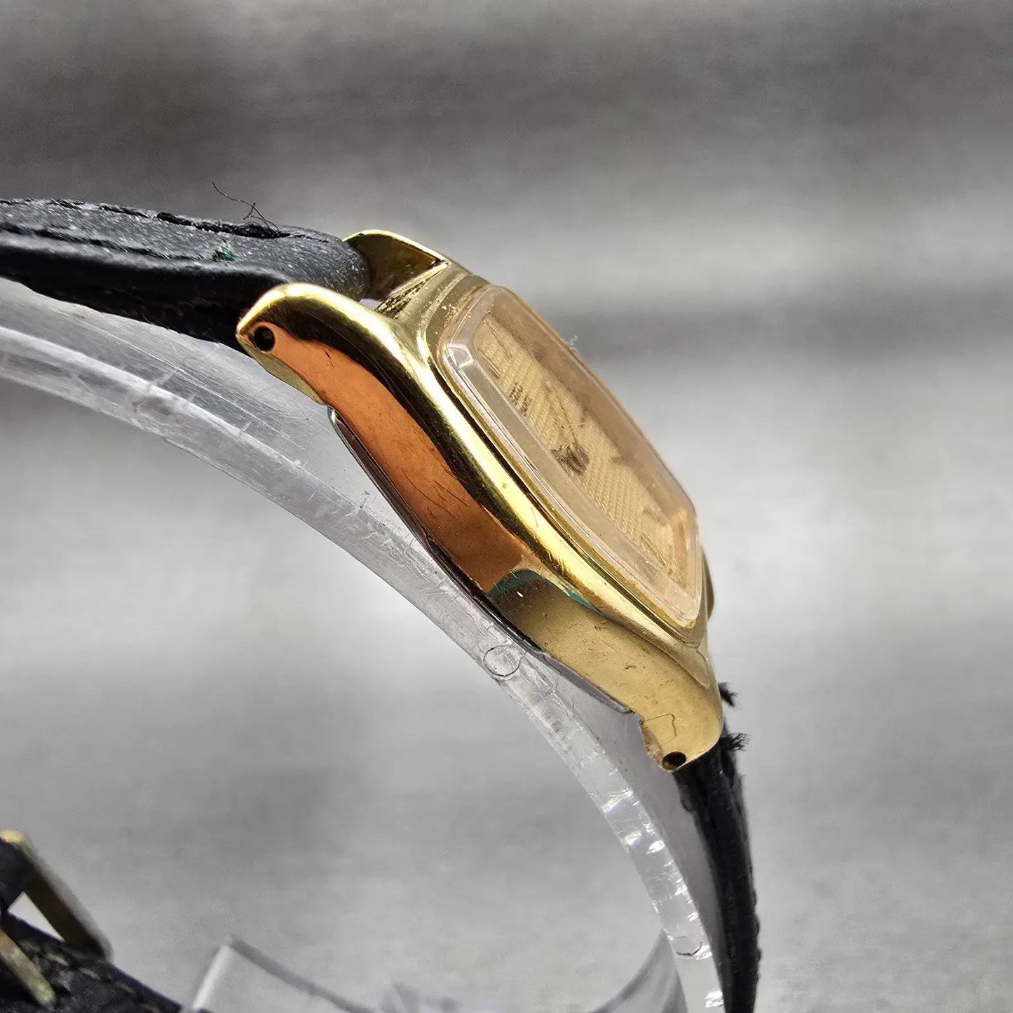 Seiko Watch Women 17mm Gold Dial Gold Tone Hexagon 2C20-6440 New Battery Vintage3