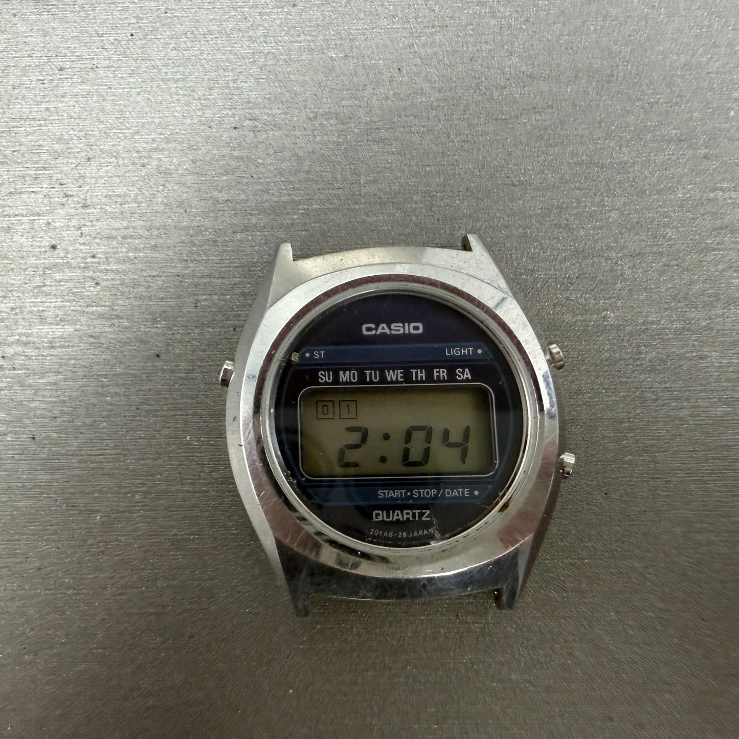 Casio 31QR29 Watch Men 34mm Digital Silver Tone Daydate Round New battery VTG0