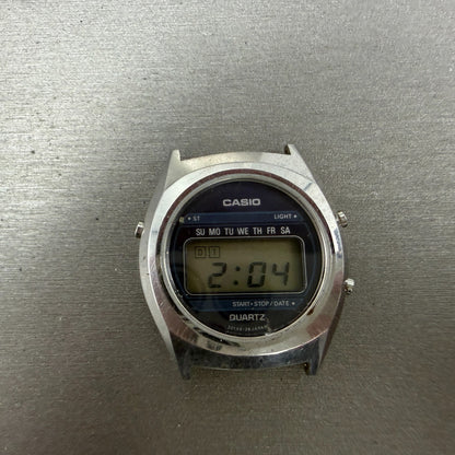 Casio 31QR29 Watch Men 34mm Digital Silver Tone Daydate Round New battery VTG0