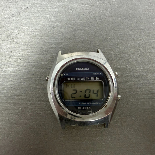 Casio 31QR29 Watch Men 34mm Digital Silver Tone Daydate Round New battery VTG0